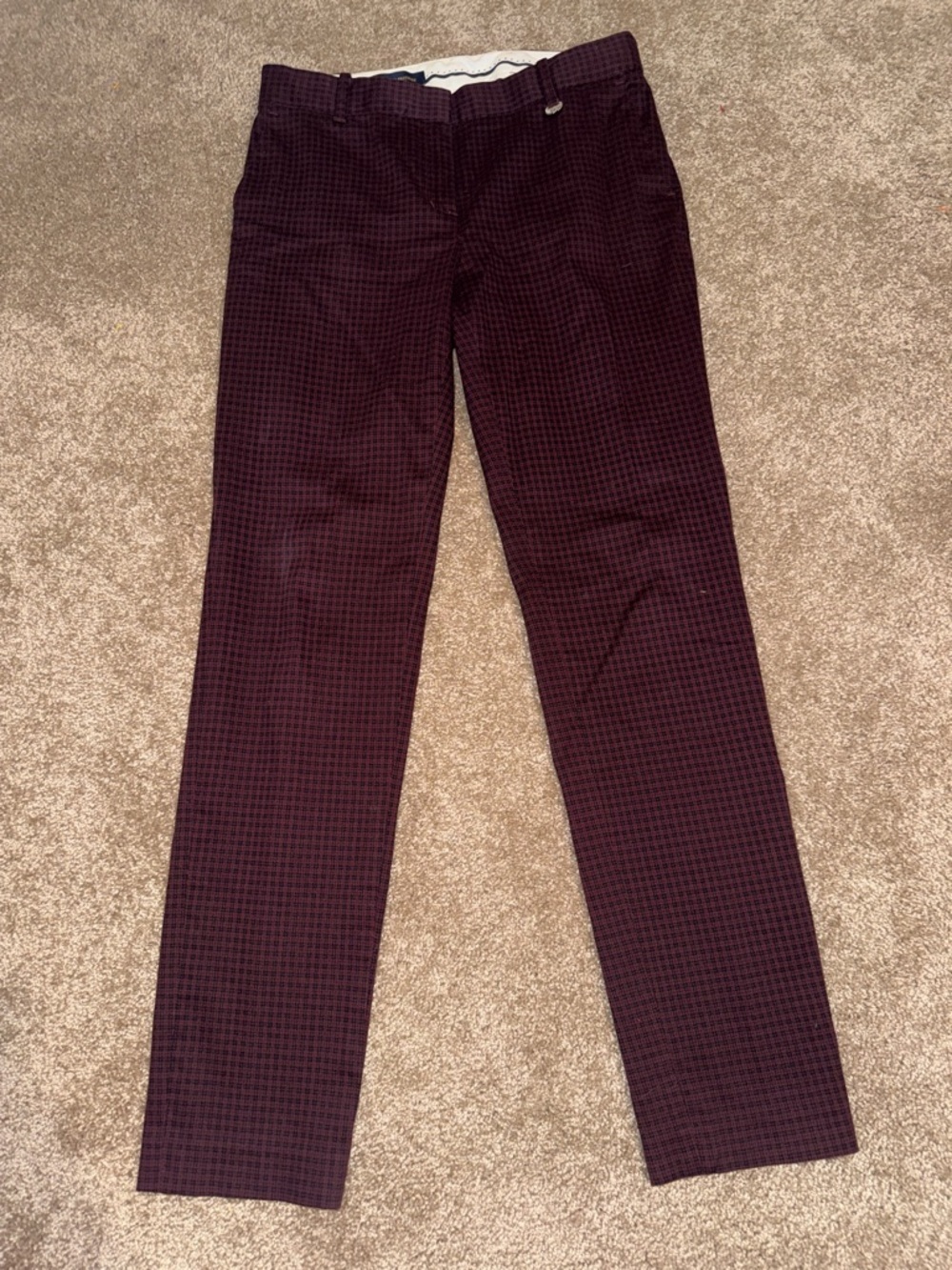 Brooks Brothers Natalie Fit Burgundy Herringbone Ankle Pants - size 4 B14